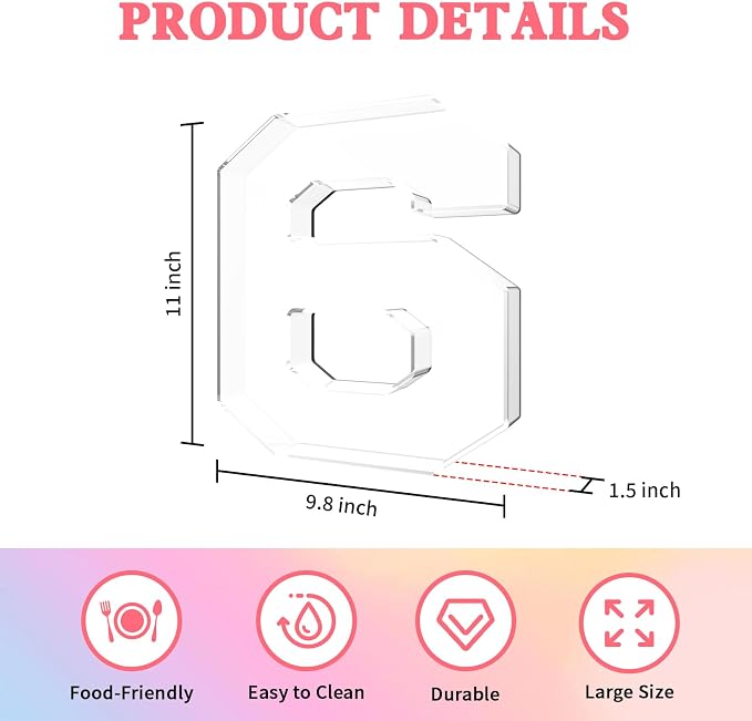 11" Acrylic Number Charcuterie Tray, Fillable Number Charcuterie Box - Image 2