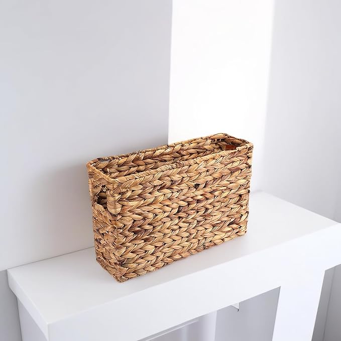 Yesland Hand-Woven Narrow Water Hyacinth Holder Wicker Basket, 15.5 x 5.5 x - Image 5