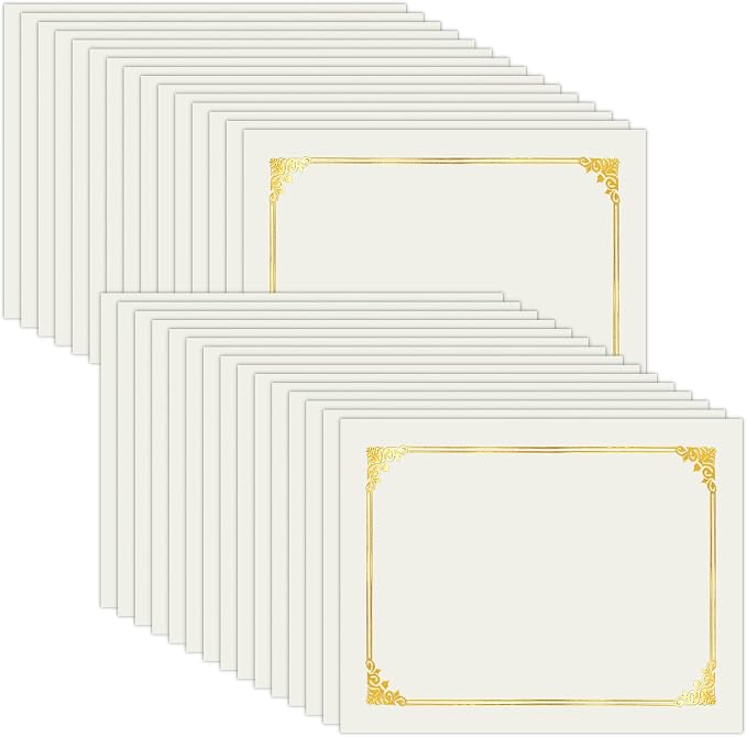 HAUTOCO 30 Packs Certificate Holders, Cream Color Diploma Folders Certificate by HAUTOCO