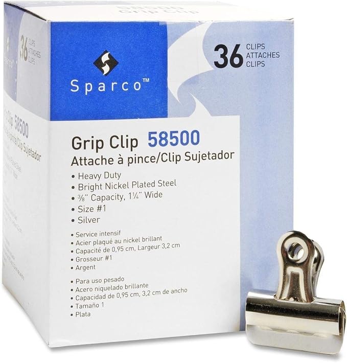 Business Source 58500 Bulldog Clips, 3/8-Inch Cap, Size 1, 1-1/4-Inch W by Sparco