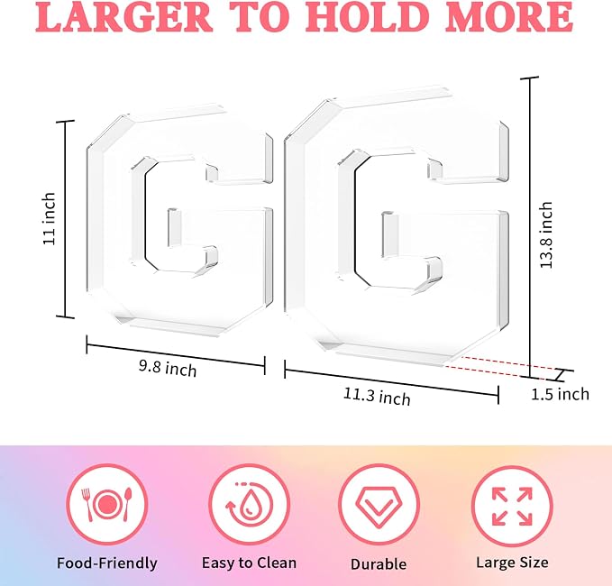 13.8" Acrylic Letter Charcuterie Tray, Charcuterie Letters Fillable Box - Image 2