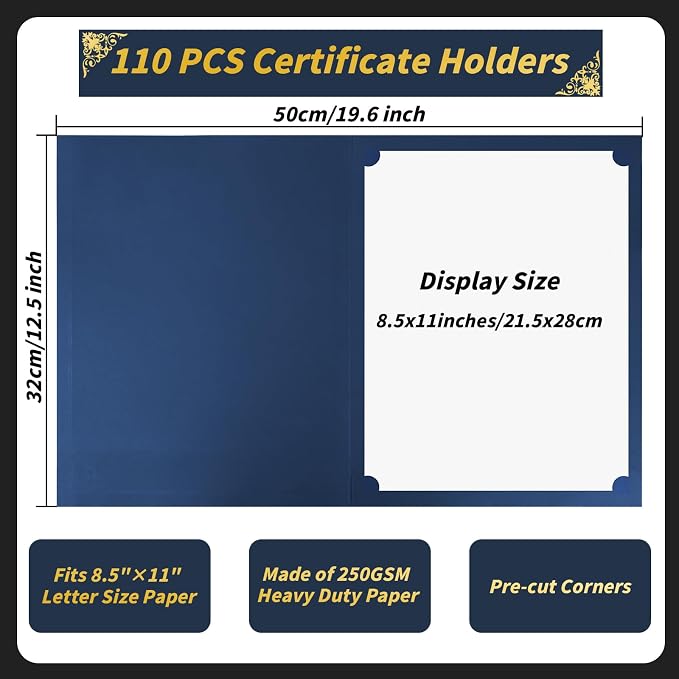Oleitodh 110 Pcs Certificate Holders Bulk, Document Covers - Image 2