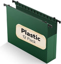 Plastic Hanging File Folders Expandable, 12 Pack Heavy Duty Hanging File Folder by NORDUN