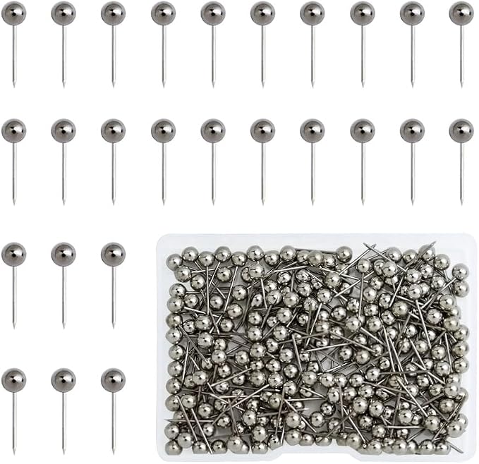 200 Pieces Map Push Pins, Small Round Head Marking Pins, Round Head Push Pin by Unknown