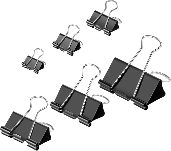 OWLKELA 240 Pcs Black Binder Clips, Paper Clamps, Paper Binder Clip, Metal by OWLKELA