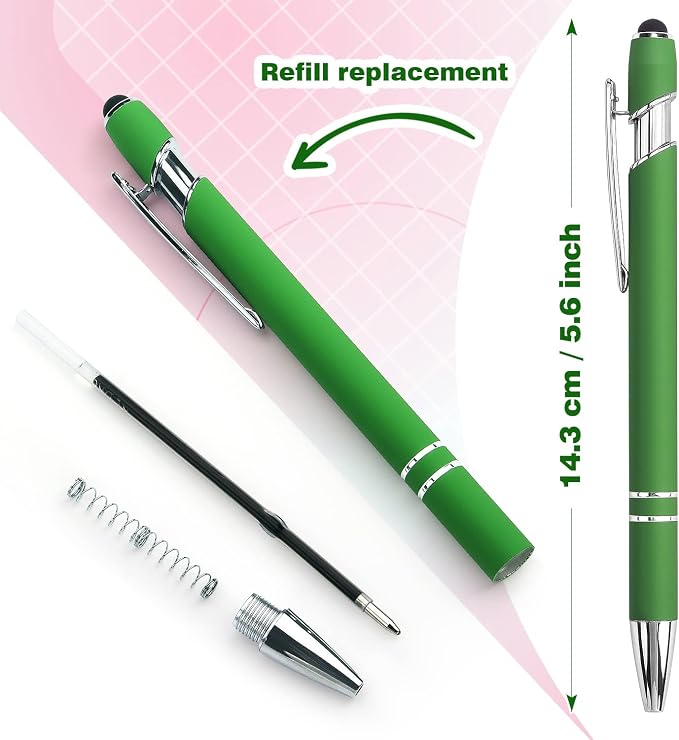 8 Pack Ballpoint Pen 2-in-1 Stylus Retractable Ballpoint Pen - Image 3