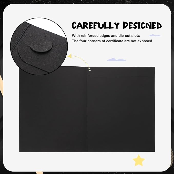 WSICSE 72 Pcs Certificate Kit, Includes 24 Pcs Black Certificate Holders & 24 - Image 4
