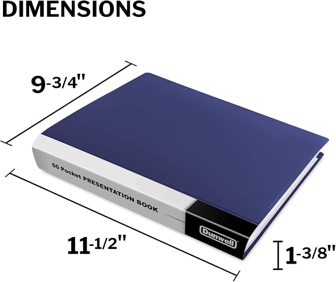 Dunwell Presentation Binder 60-Pocket, Displays 120 Pages, 8.5x11 Portfolio - Image 9