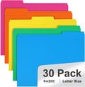 File Folder, RAZCC 30 Pack 1/3 Cut Tab Colored File Folders, File Folder Letter by RAZCC