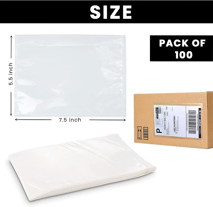 Shipping Label Sleeves 100Pcs, 7.5x5.5 Inches - Image 2