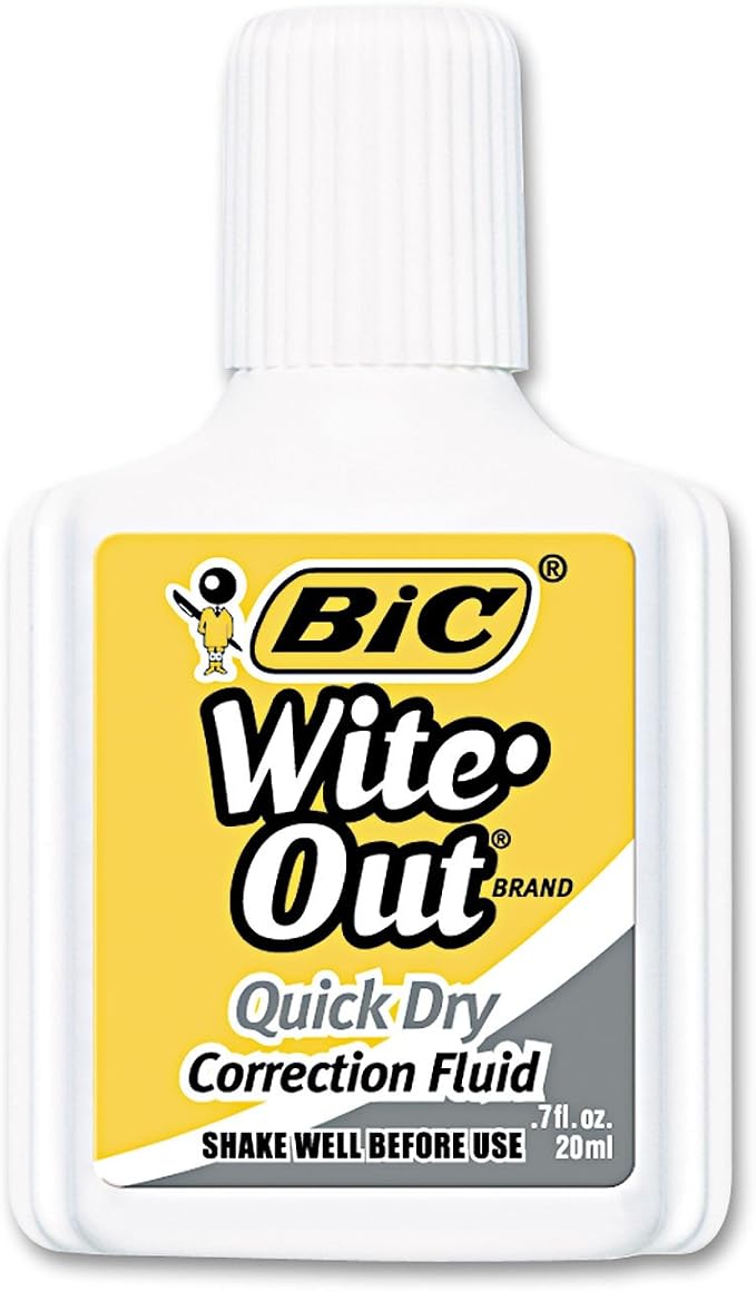 BIC Wite-Out Quick Dry Correction Fluid, 20 mL, Goes On Easy - Image 2