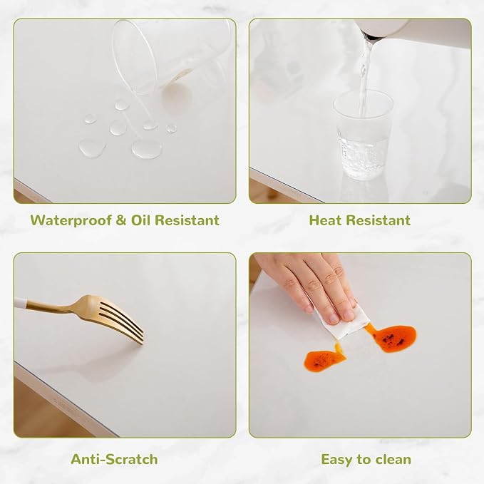 54 x 72 Inch Clear Table Cover Protector, 1.5mm Plastic Table Cover, Waterproof - Image 4