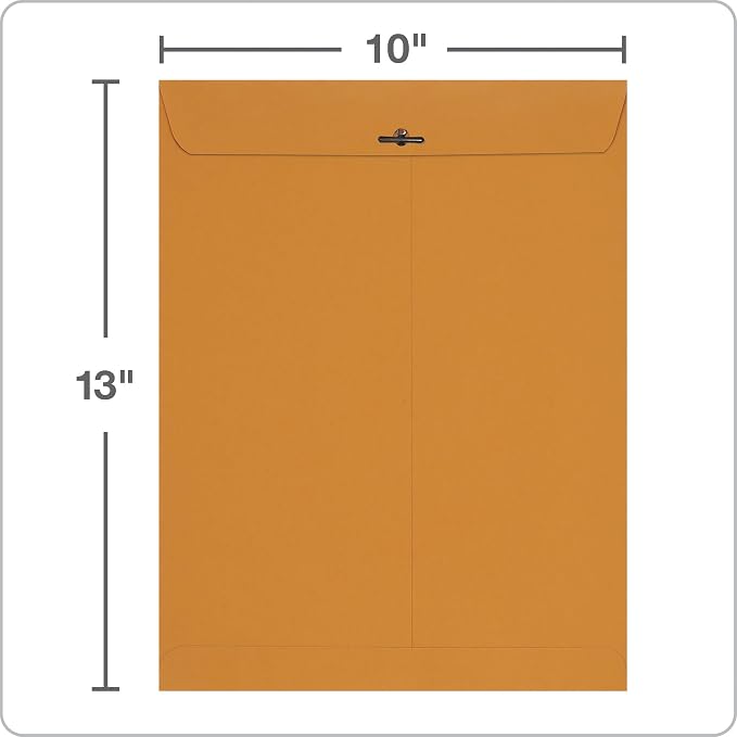 Columbian 10 x 13 Clasp Envelopes, 28 lb Brown Kraft, - Image 3