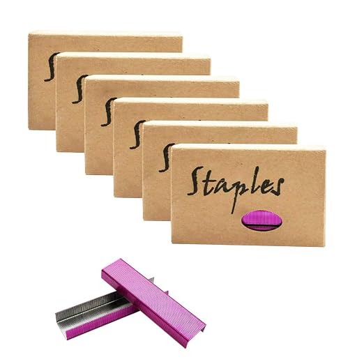 Rose Red 26/6 Standard Staple Set 12mm Width 1000/Box 6 Boxes/Pack 6000 Count by MEIYITIAN