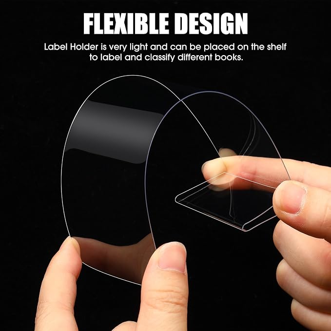Containlol 30 Pcs Moveable Shelf Label Holders Clear Transparent Plastic - Image 5