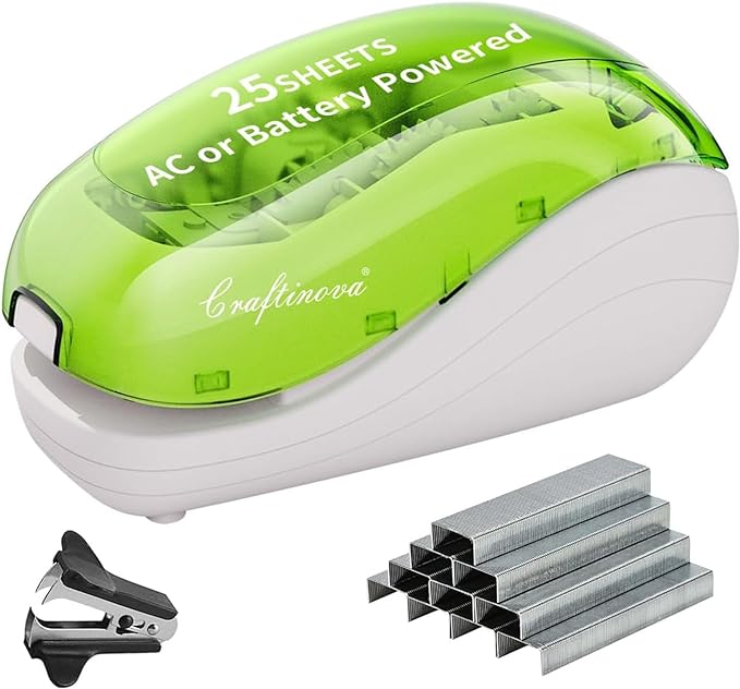 Electric Stapler，Including 2000 Staples and 1 Staple Remover, Suitable by Craftinova