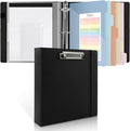 SKYDUE 3 Ring Binder with Clipboard, 2 Inch PU Heavy Duty Binder with Notepad & by SKYDUE