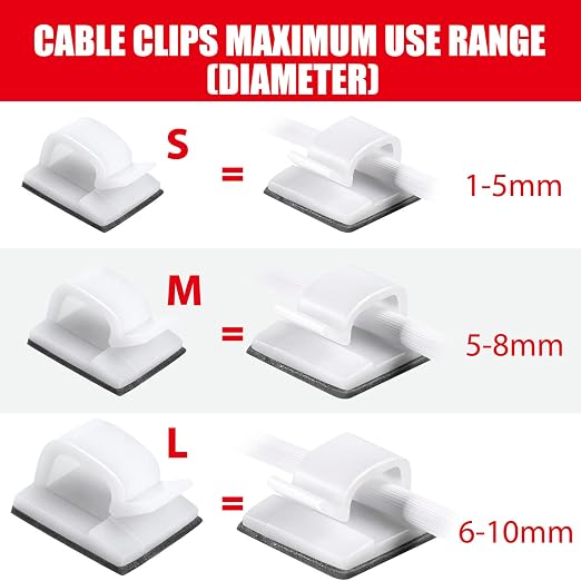 Blulu 100 Pcs Adhesive Cable Clips Bulk Wire Holder - Image 3