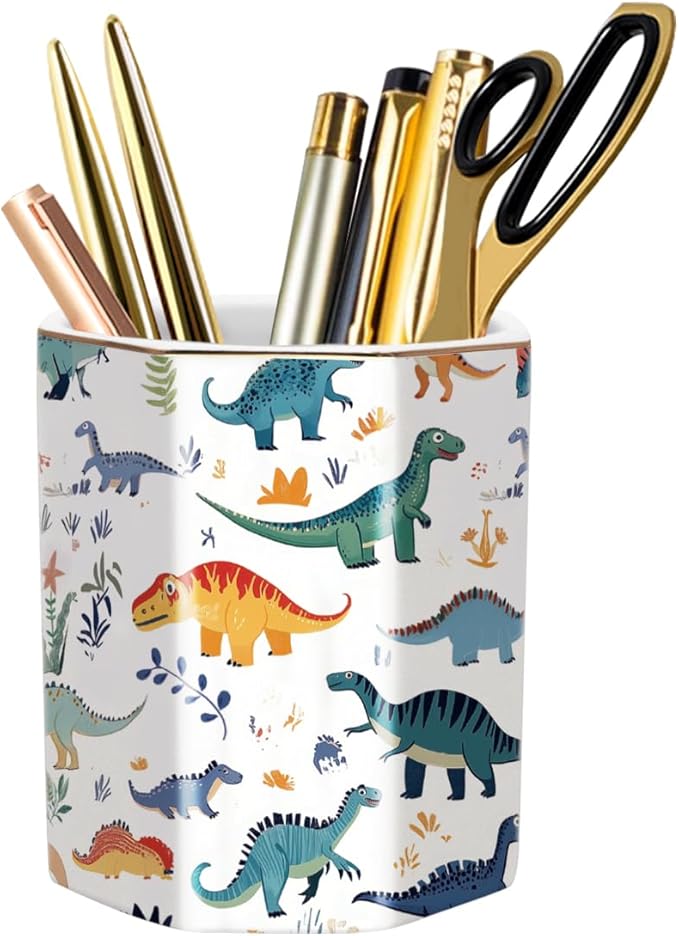 Cute Pen Holder, Pencil Cup for Desk, Desk Organizer, Durable Ceramic by WAVEYU
