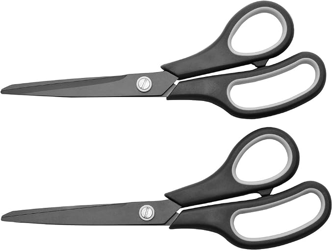 CCR Scissors 8 Inch Soft Comfort-Grip Handles Sharp Titanium Blades - Image 2
