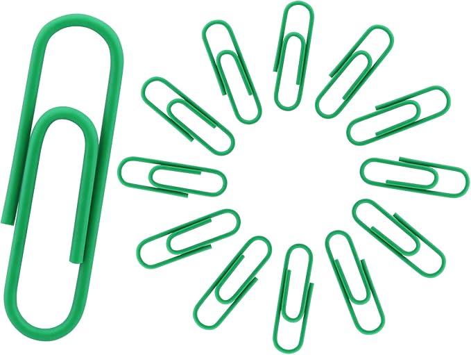 200 Pack Green Colored Office Clips by Qjaiune