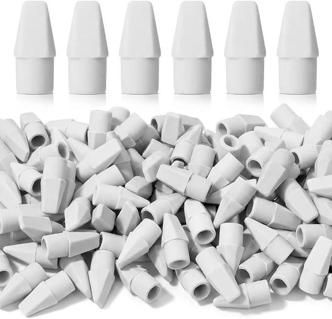 Mr. Pen- White Pencil Top Erasers, Eraser Caps by MrPen