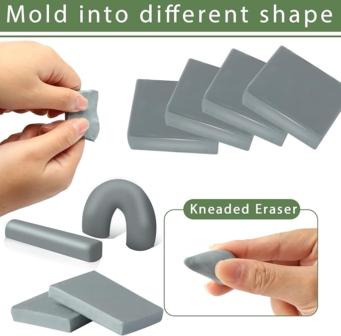 Phinus Kneaded Erasers for Artists, Drawing Eraser, Absorbent Kneaded Eraser - Image 3