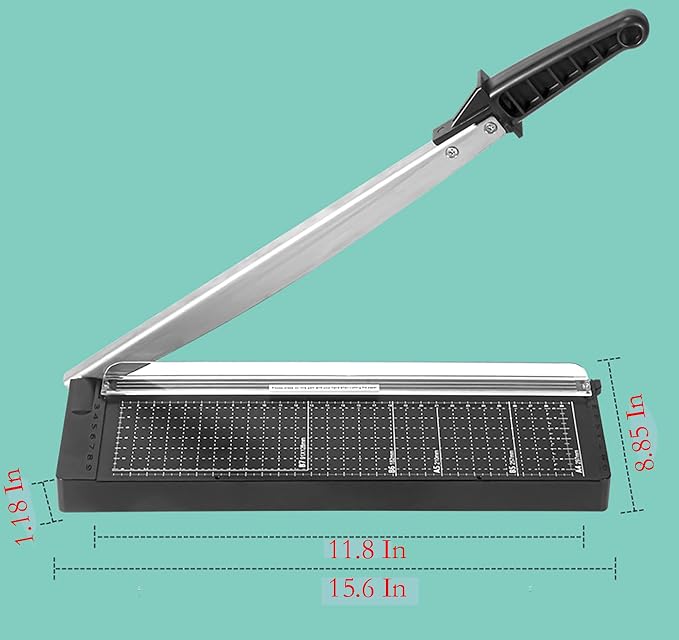 A4 Heavy Duty Paper Cutter, 15.6 in x 8.8 in 8 Sheets Capacity Paper Trimmer - Image 2