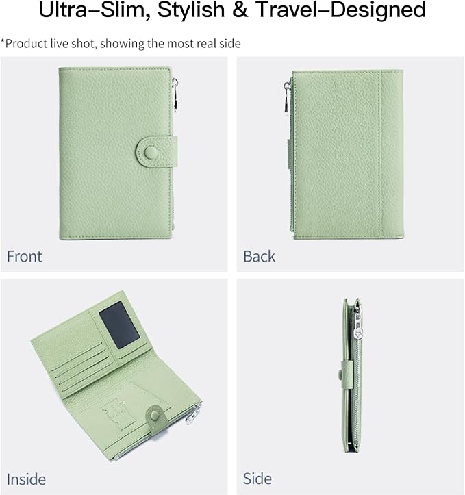 Genuine Leather RFID Blocking Passport Holder Wallet - Image 6