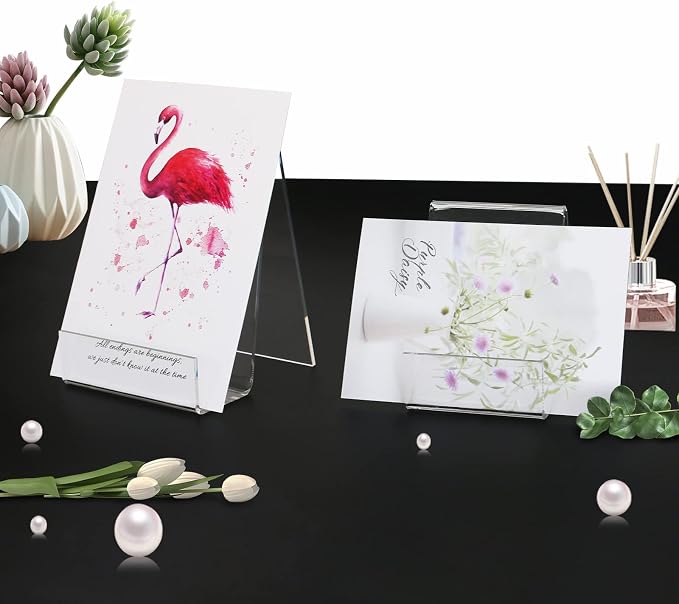 10 Pack Acrylic Book Stand Thickened Clear Book Display Easel Holder - Image 3