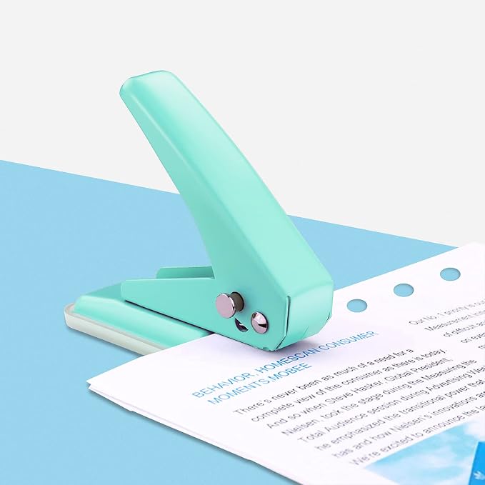 Single Hole Puncher, 1/4" Hole, 20 Sheet Capacity, 1 Pack | Metal Paper Punch - Image 6