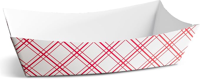 SPARGOS 3lb Paper Food Boats – Red and White Checkered Nacho Trays - Image 9