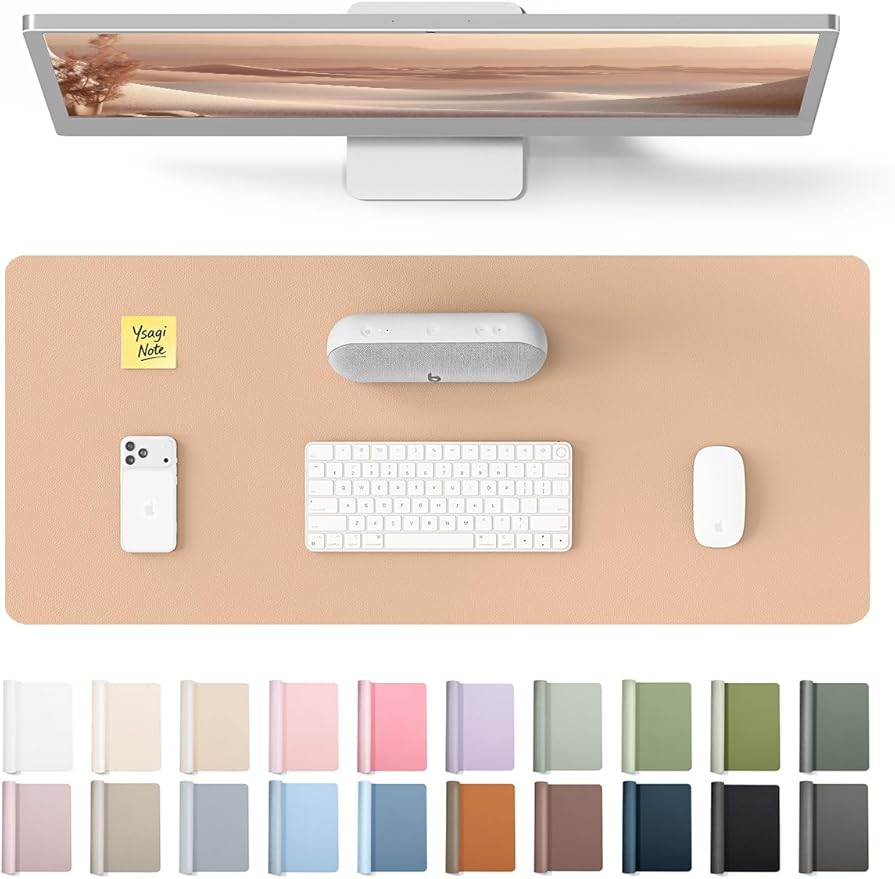 YSAGi Leather Desk Protector, Office Mat, Large Mouse Pad, Non-Slip PU Leather by YSAGi