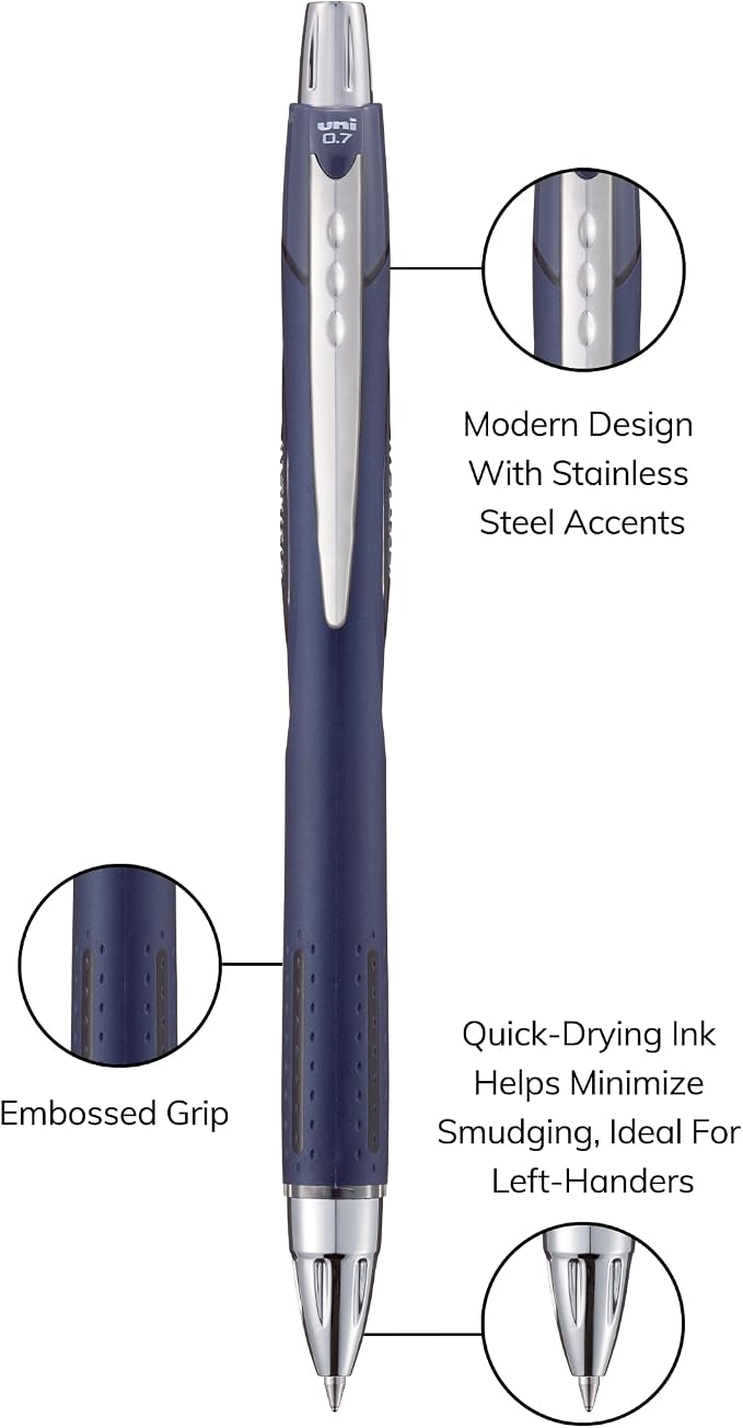 Uni-Ball Jetstream RT Ballpoint Pen, Fine Point, Coastal Barrel, 6 Pens - Image 3