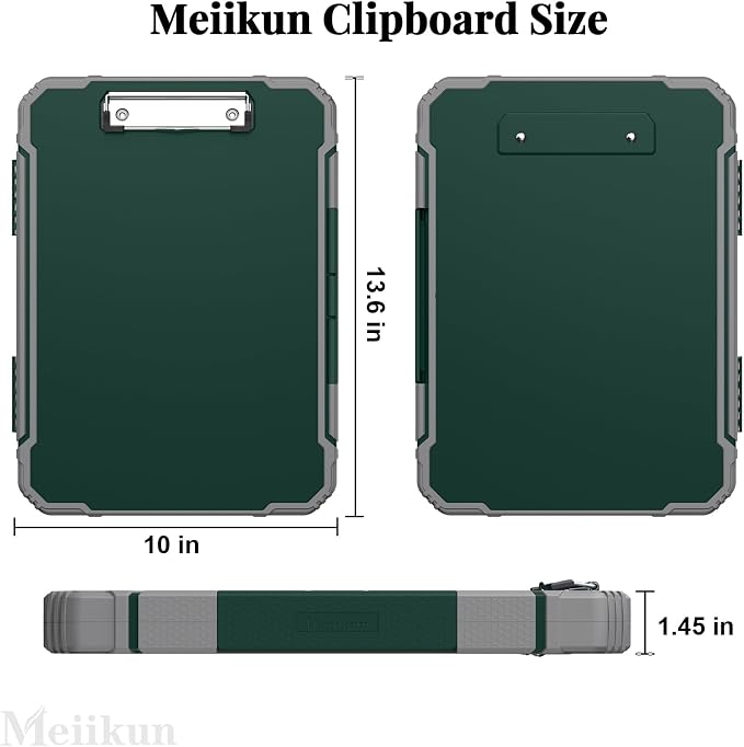 Meiikun Clipboard with Storage, Rugged Shockproof Protective, Internal Pen - Image 2
