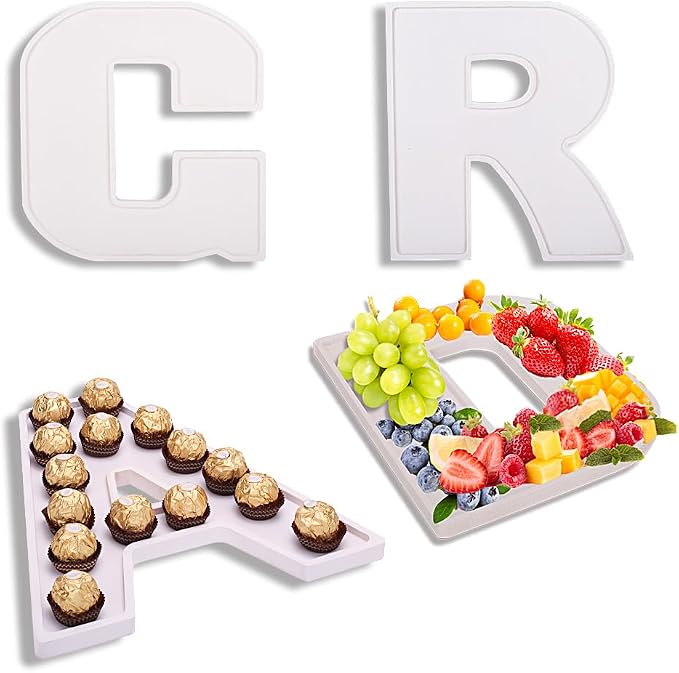 MRPAPA Grad Fillable Charcuterie Boards 4PCS Letter 12Inch White Serving Tray by MRPAPAMakeLifemoreEasy