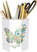 Pencil Pen Holder for Desk, Ceramic Cute Makeup Brush Holder, Desktop Supplies by WAVEYU