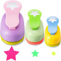 CHENGU 3 Sets Star Shaped Craft Hole Punch 2, 1 and 5/8 Inch Punch Paper by CHENGU