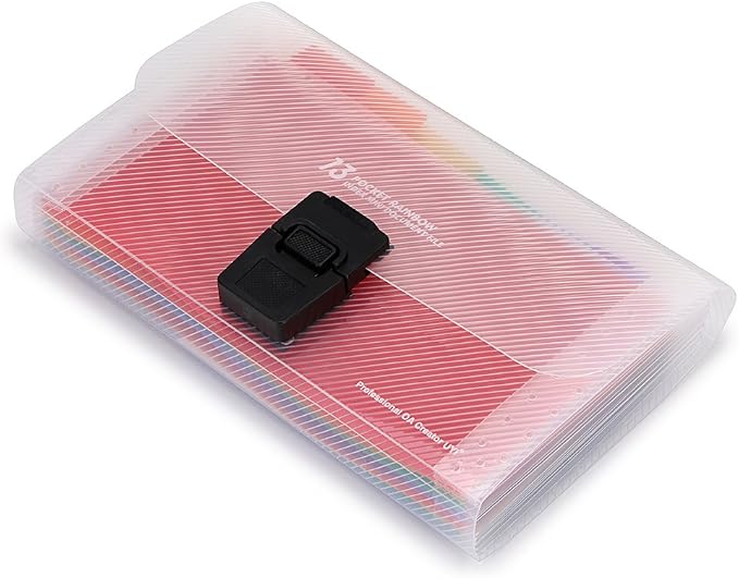 BTSKY 13 Pocket Accordian File Organizer- Plastic Wallet by BTSKY