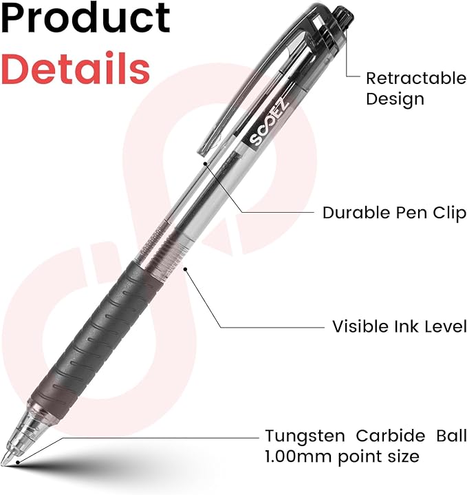 Sooez 12 Pack Bulk Pens Ballpoint, Smooth Writing pens - Image 3