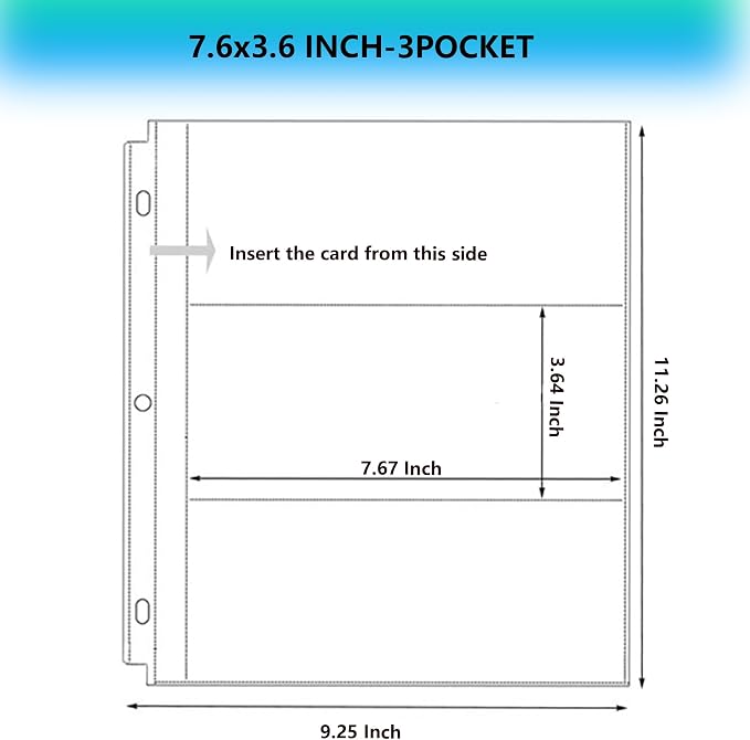 Aegero 25 Pack （7.6x3.6inch ） 3 Pockets Currency Sleeves - Image 3