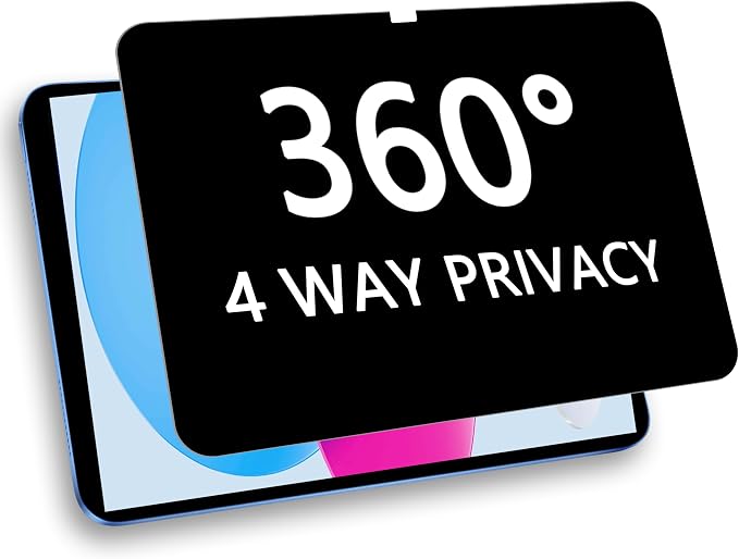 360° Privacy Screen Protector for iPad A16 11th/10th Generation, Privacy Filter by Halloive