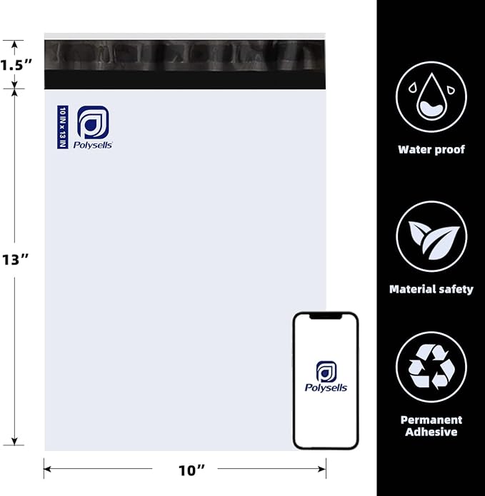 POLYSELLS 3000 pcs 10x13 Inches White Poly Mailers Shipping Envelopes, Strong - Image 2