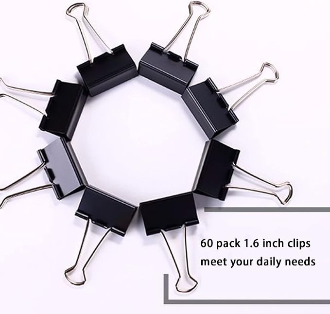 Medium Binder Clips 1.6 Inch, Large Binder Clips Medium Paper Clamps - Image 6