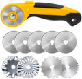 45mm Rotary Cutter with 9pcs Extra Blades Automatic Fabric Roller Cutter by AUTOTOOLHOME