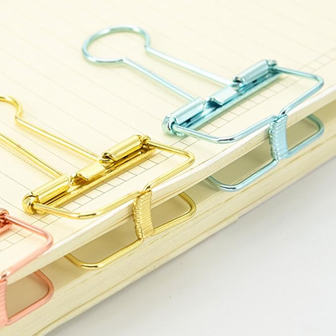 Hollow Out Paper Binder Clip Invoice Bill Clip Office Supplies Pack of 20 - Image 6