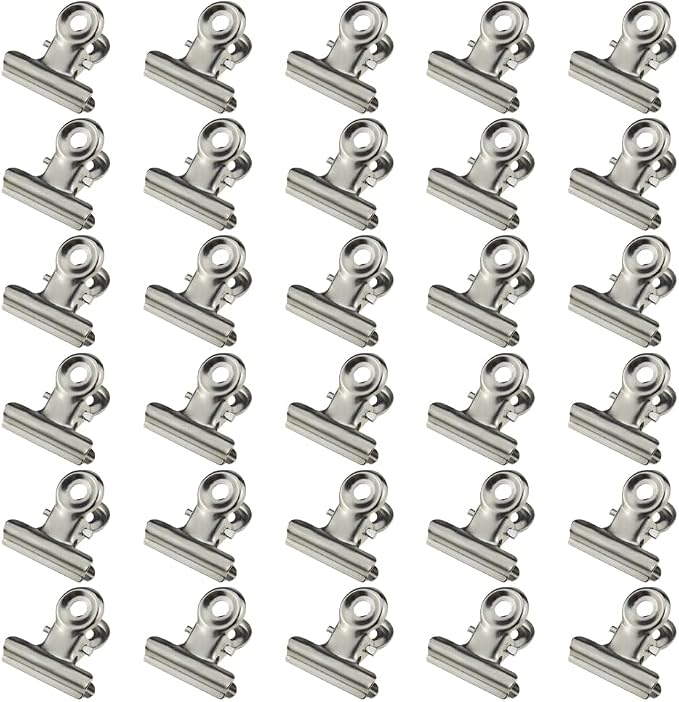 HAHIYO 0.87inch Silver Bulldog Clips Metal File Hinge Binder Clips Clamps Save by HAHIYO