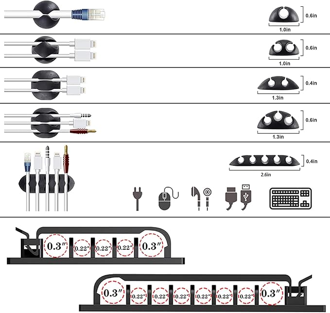 White Cable Management Organizer Kit 4 Cable Sleeve Split 311Pcs | 47Cable - Image 7