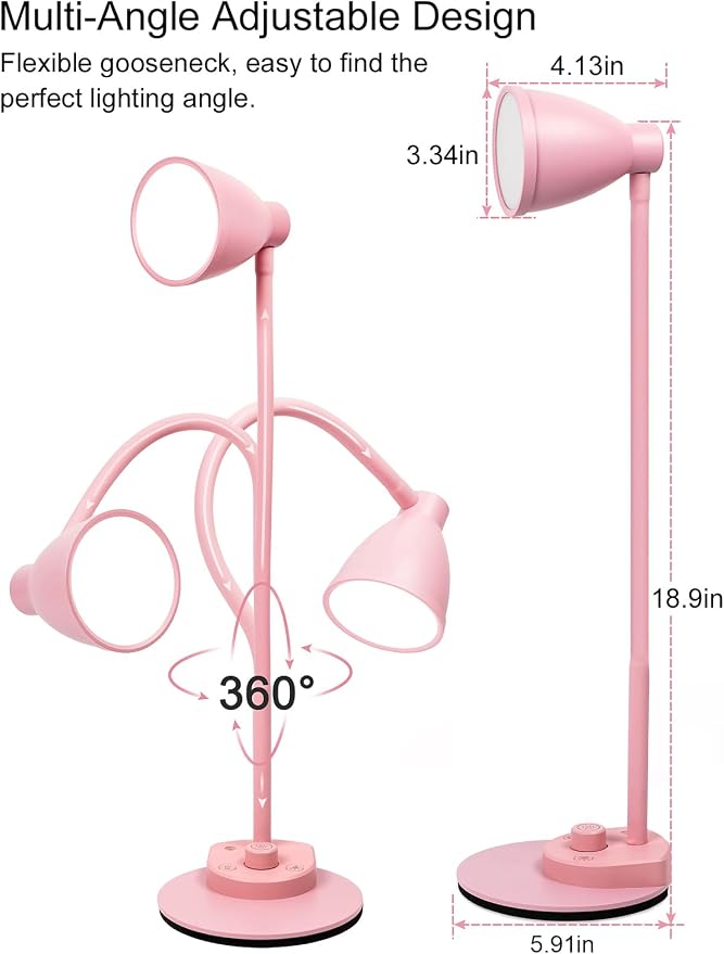 BOHON Cute Desk Lamp with USB Charging Port, 3 Color Modes Dimmable, Flexible - Image 7