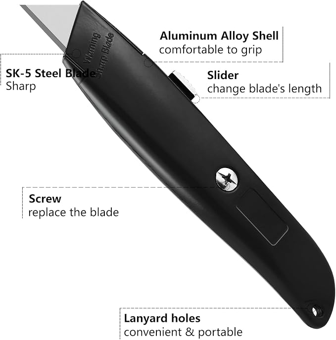 DIYSELF 2Pack Utility Knife Box Cutter Retractable Blade Heavy Duty PVC Pipe - Image 5